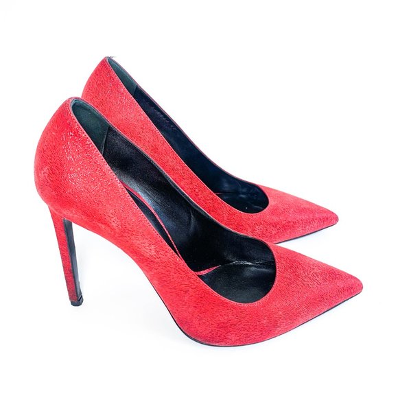 Saint Laurent Textured Suede Leather Pumps - Picture 2 of 6